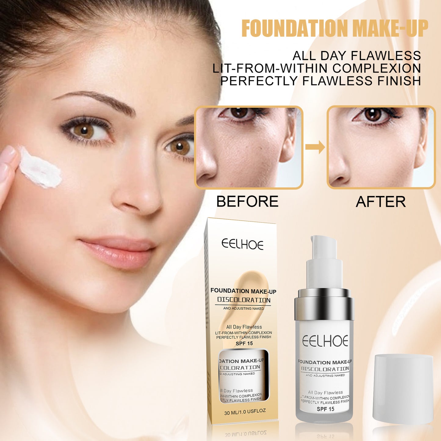 Concealer Discoloration Liquid Foundation Concealer Is Long-lasting, Moisturizing, Waterproof, Sweat Resistant, Makeup Resistant And Skin Brightening
