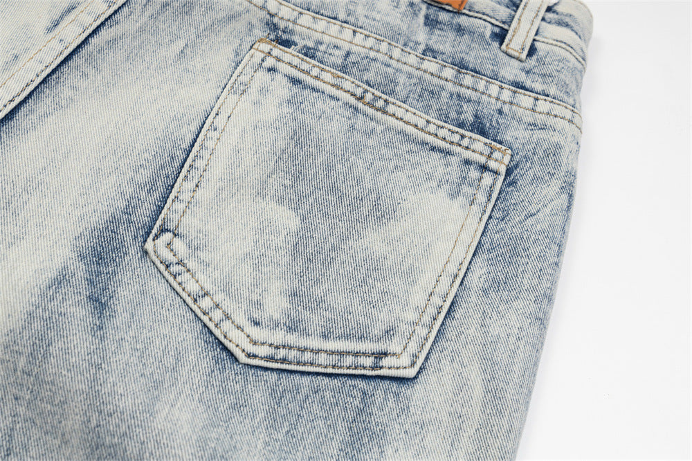 Gradient Denim Straight-leg Trousers
