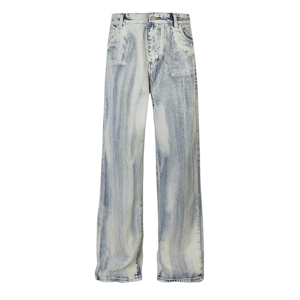 Gradient Denim Straight-leg Trousers