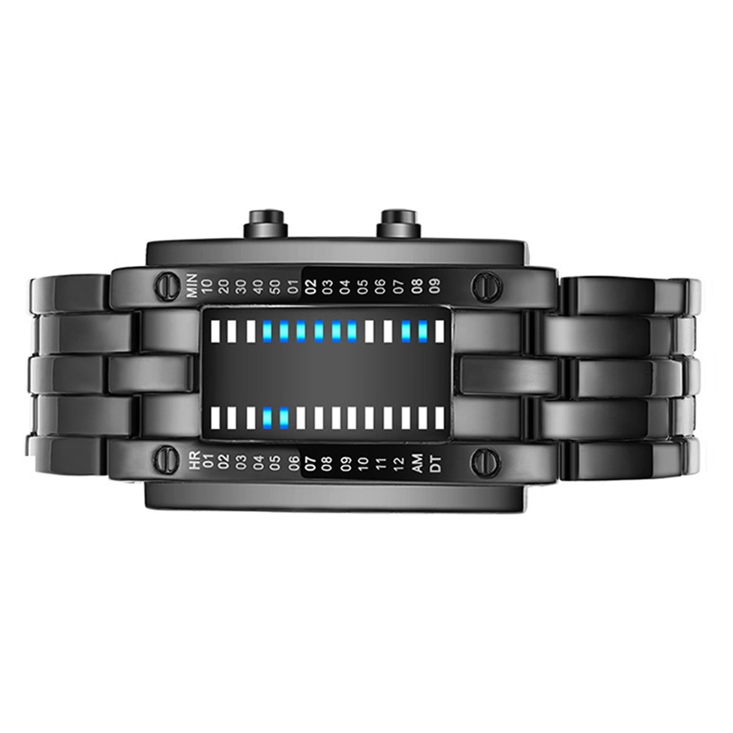 Binary Matrix Blue LED Digital Watch Men Women Classic Fashionable Future Technology Binary Watch