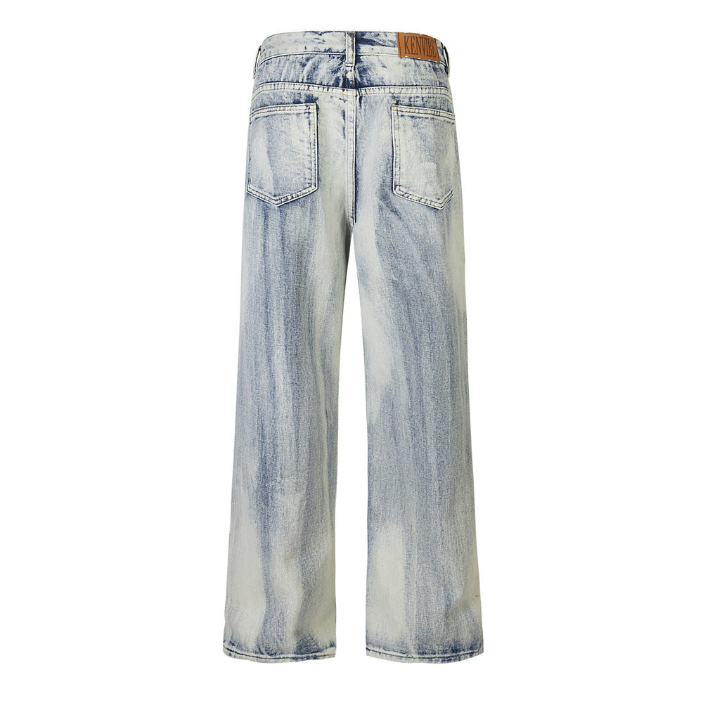 Gradient Denim Straight-leg Trousers