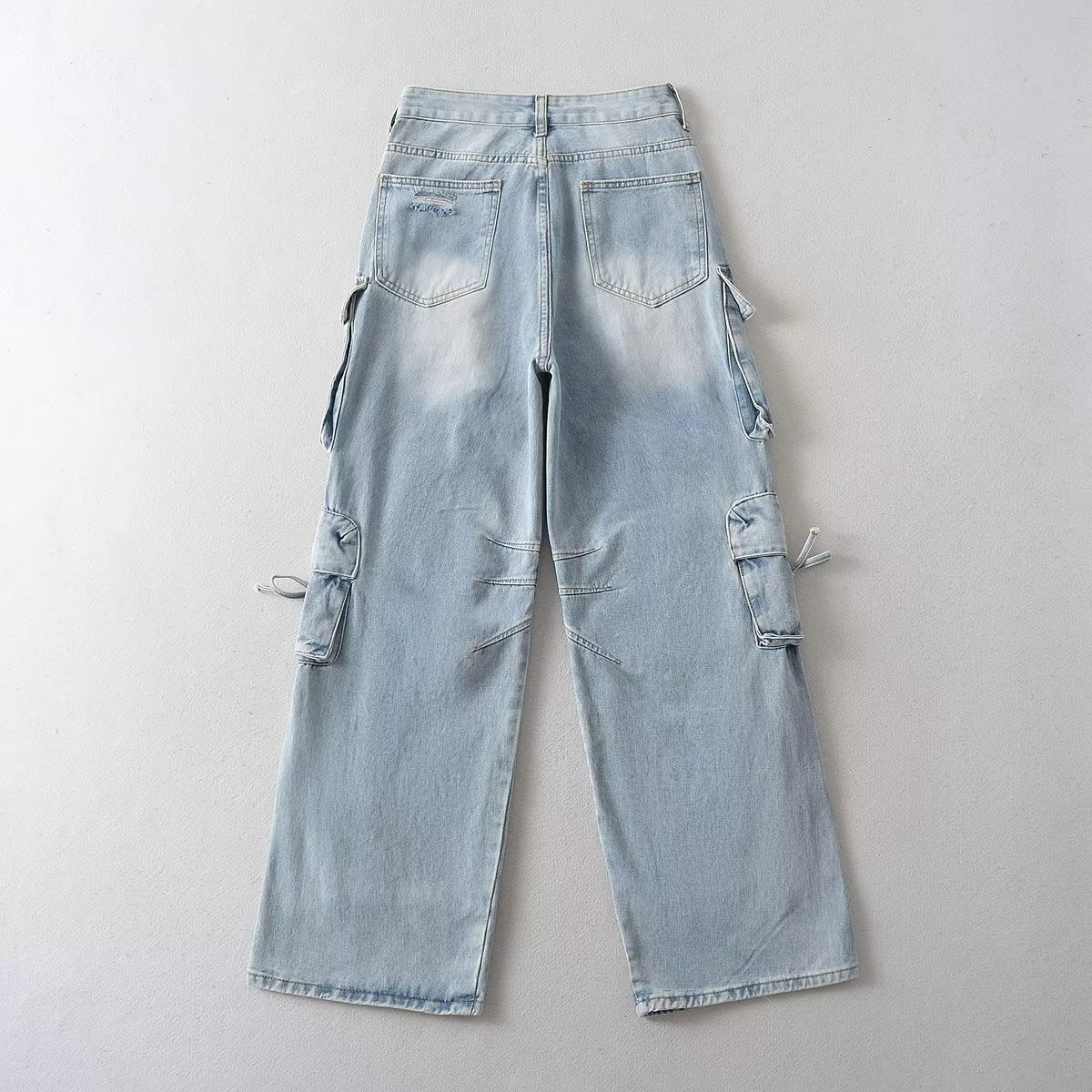 American Style Fashion Work Clothes Style Straight-leg Denim Trousers