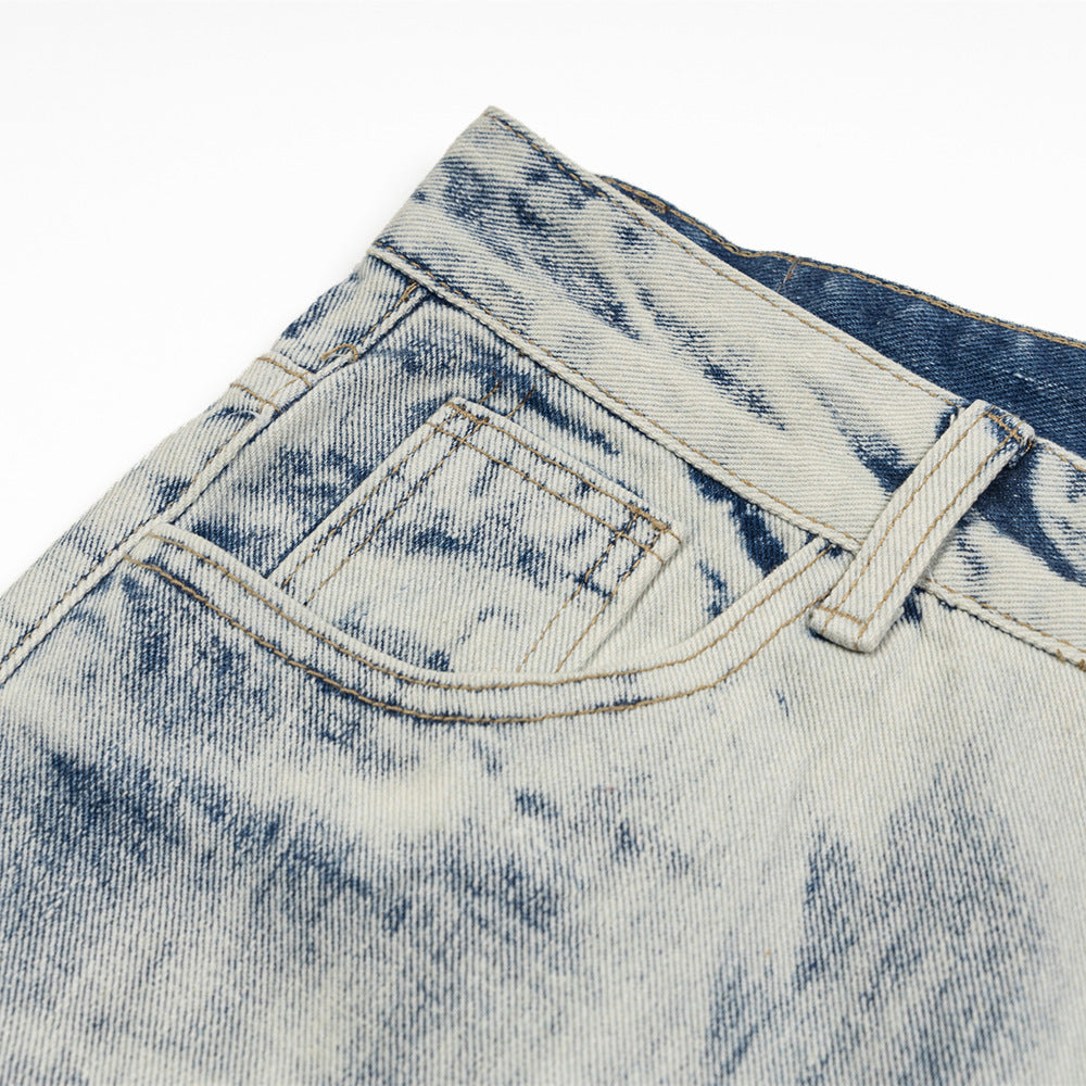 Gradient Denim Straight-leg Trousers