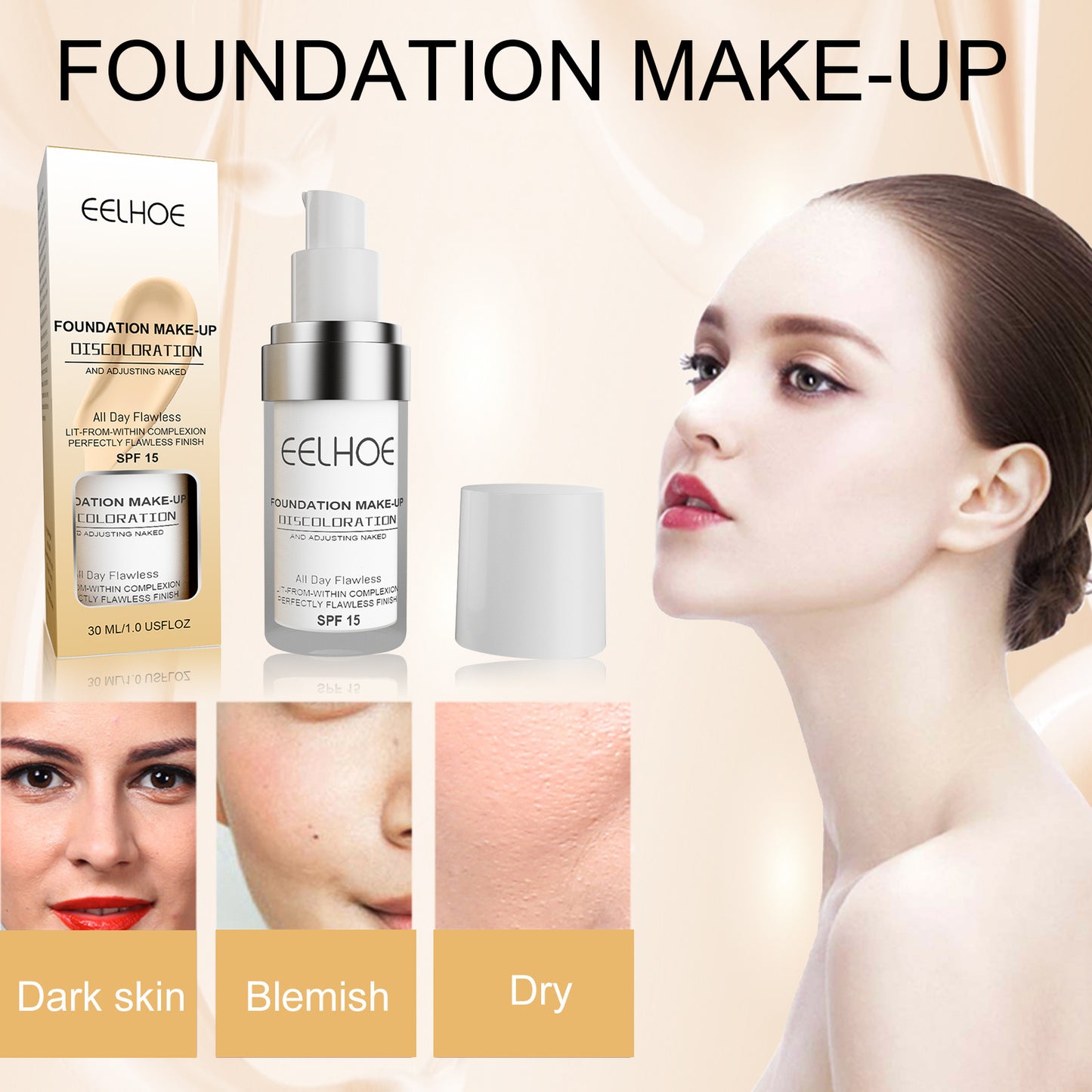 Concealer Discoloration Liquid Foundation Concealer Is Long-lasting, Moisturizing, Waterproof, Sweat Resistant, Makeup Resistant And Skin Brightening