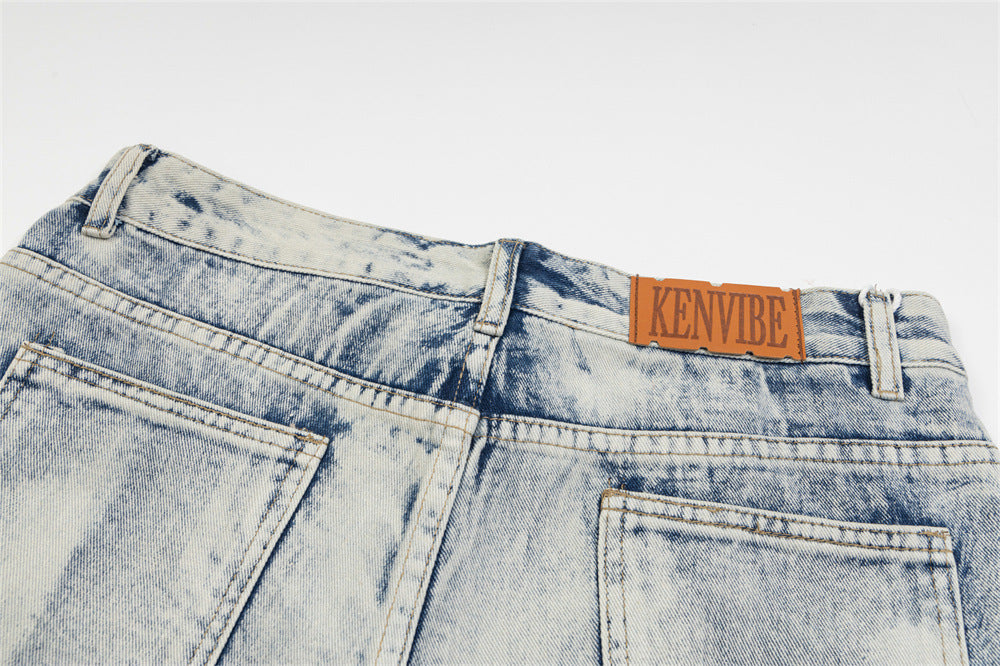 Gradient Denim Straight-leg Trousers