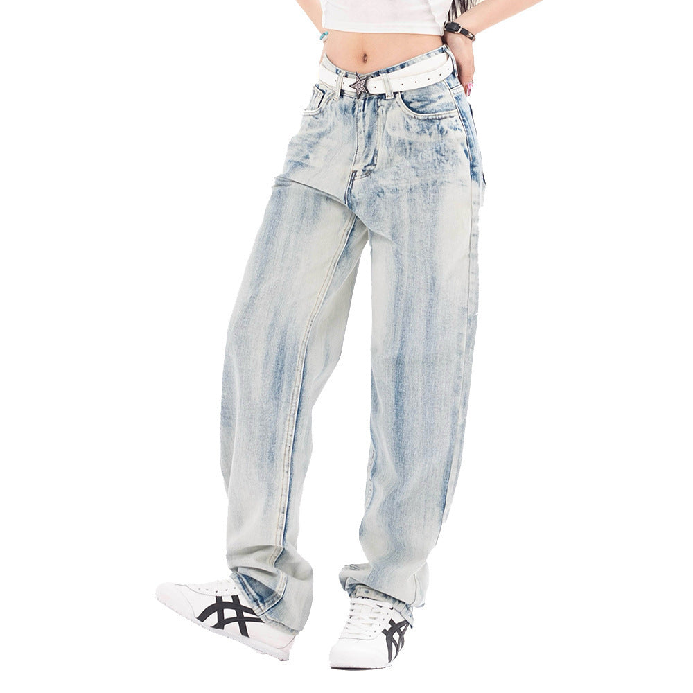 Gradient Denim Straight-leg Trousers