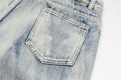 Gradient Denim Straight-leg Trousers