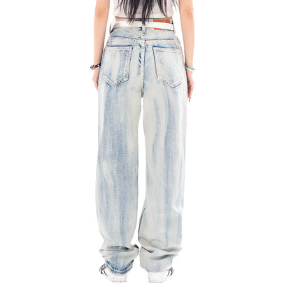 Gradient Denim Straight-leg Trousers