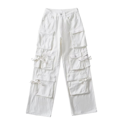 American Style Fashion Work Clothes Style Straight-leg Denim Trousers