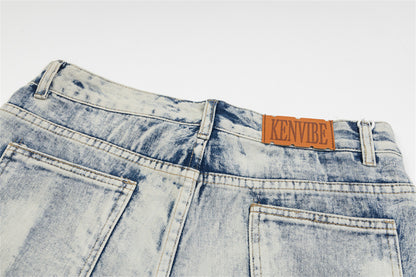 Gradient Denim Straight-leg Trousers